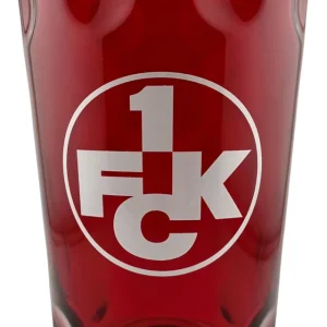 1. FCK Dubbeglas 0,5 L ganz rot gefärbt