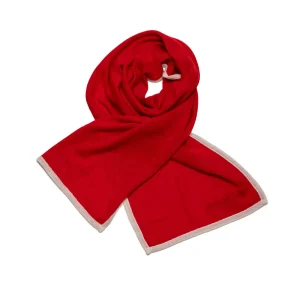 Zweifarbiger Cashmere Strick Schal Rot