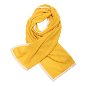 Zweifarbiger Cashmere Strick Schal Gelb