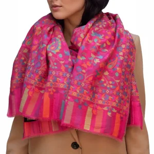 Fein gewebter Wollschal Andrina Pink