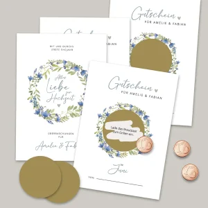 12 Monate Rubbellose Aufgaben Hochzeit (personalisierbar)