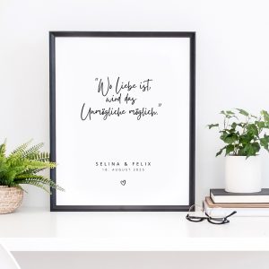 Poster Hochzeit “Zitat”