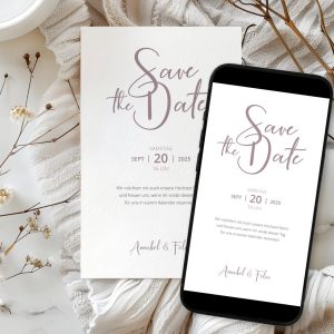 Save the Date Karte “Boho Lettering”