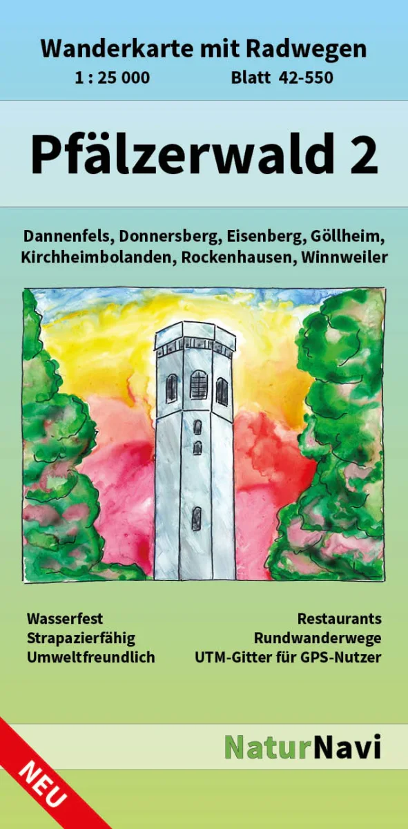 Pfälzerwald Wanderkarte Blatt 2 - Donnersberg 1:25.000