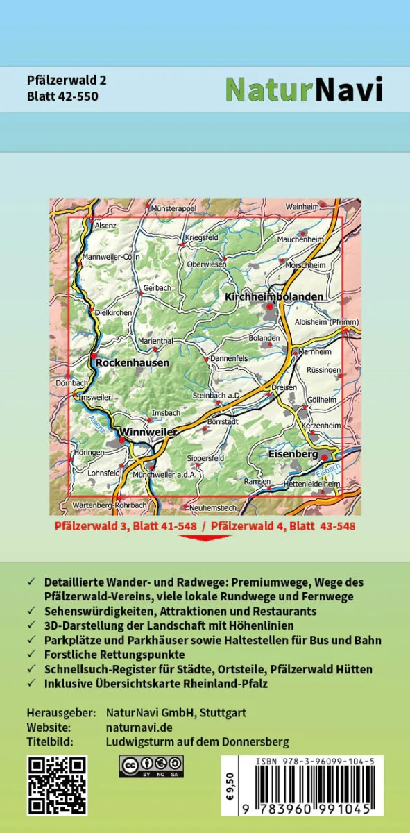 Pfälzerwald Wanderkarte Blatt 2 - Donnersberg 1:25.000 – Bild 4