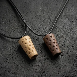 Dubbeglas Kette - Anhänger aus Holz