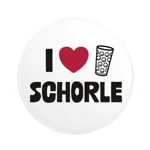 I love Dubbeglas Schorle Button - mit Saugnapf Ø 25 mm