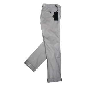 Never Laundry, Baumwollhose, Gabardine, helles grau