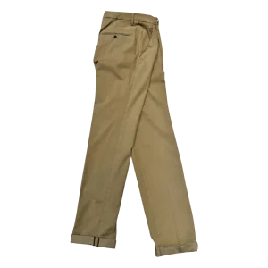 Never Laundry, Versilia, Baumwollhose Gabardine, beige-grün