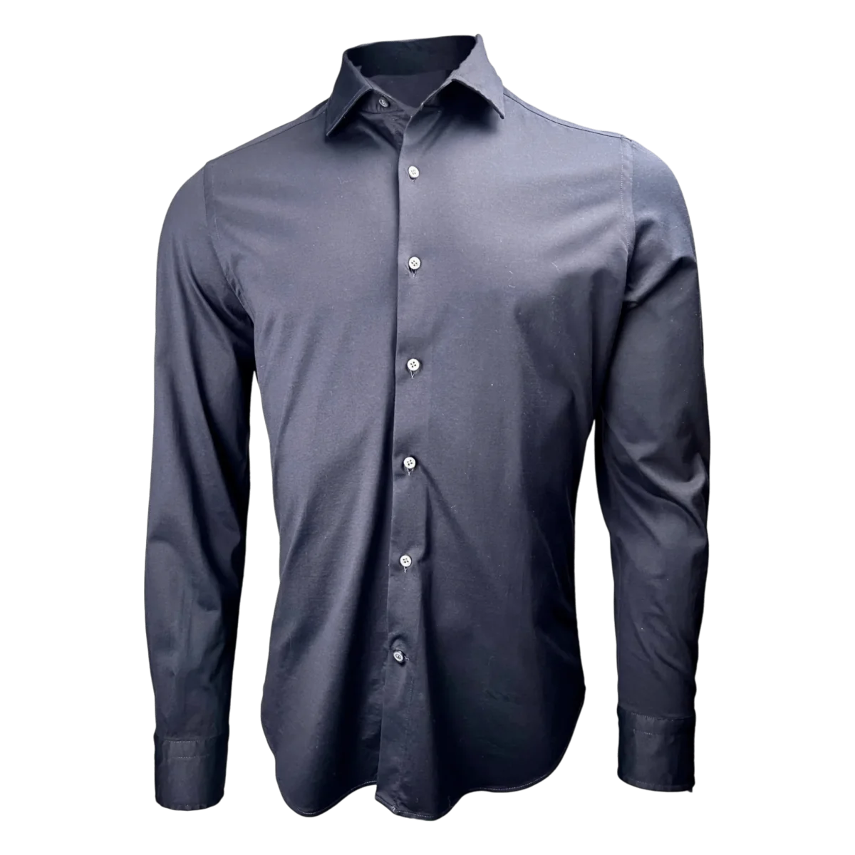 Sonrisa, feines Jersey Hemd, navy, dunkler Knopf