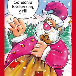 100% Pälzer Weihnachtpostkarte - Schäänie Bescherung, gell!